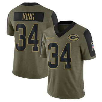 Youth Kalen King Olive Limited 2021 Salute To Service Football Jersey