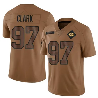 Youth Kenny Clark Brown Limited 2023 Salute To Service Football Jersey