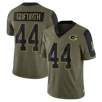 Youth Ralen Goforth Olive Limited 2021 Salute To Service Football Jersey