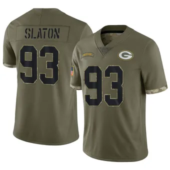 Youth T.J. Slaton Olive Limited 2022 Salute To Service Football Jersey